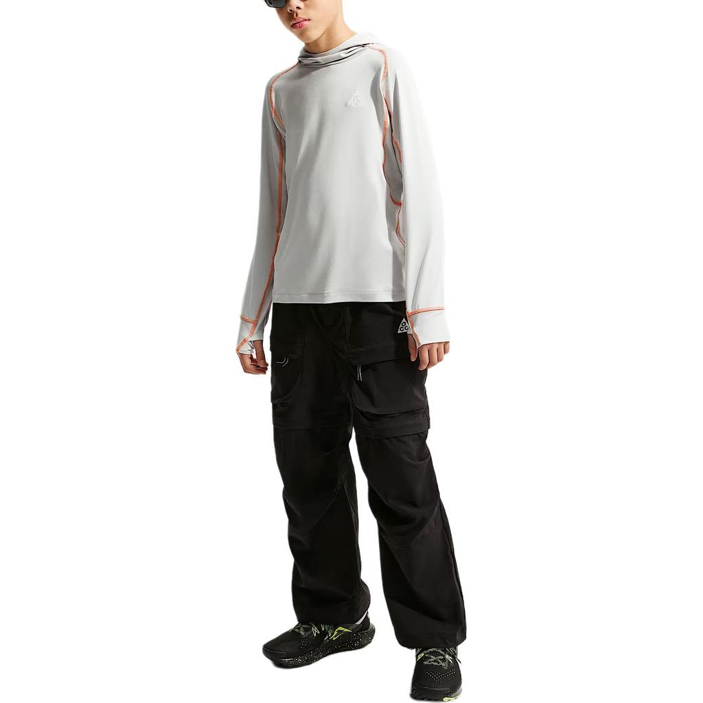 Nike ACG Series Striped Logo Patch Hooded Long Sleeve Kids tops IF1707-078