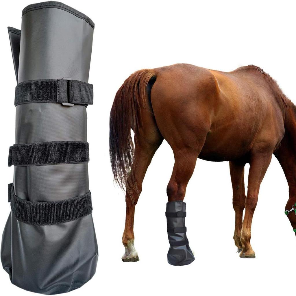 Anpassbare Huf-Einweichstiefel für Pferde Hufbehandlungsbeutel mit EVA-Polsterung Beinschutz Hufeisen Hufeisenstiefel für Pferde