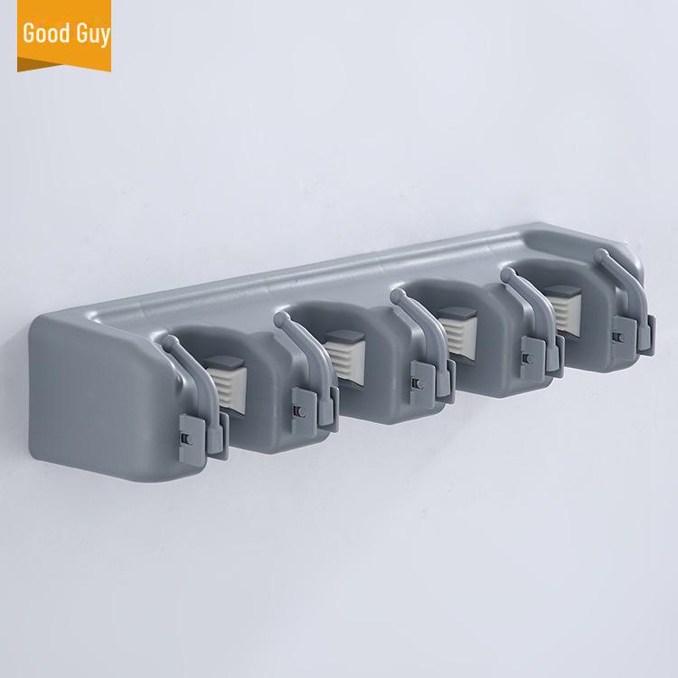 Multifunctional Mop and Broom Holder Rack with Hooks