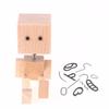 Christmas Shaking Wooden Man Figurine With 12PCS Magnetic Expressions Charming Little Wood Robot Figure Ornaments Car Decoration