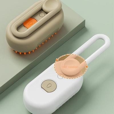 Elektrische Bürste Tierhaarkamm Dampfspray Entwirrungsfunktion Katzenkamm Massagefunktion 3-in-1-Design Tierpflegebürste Hundebad
