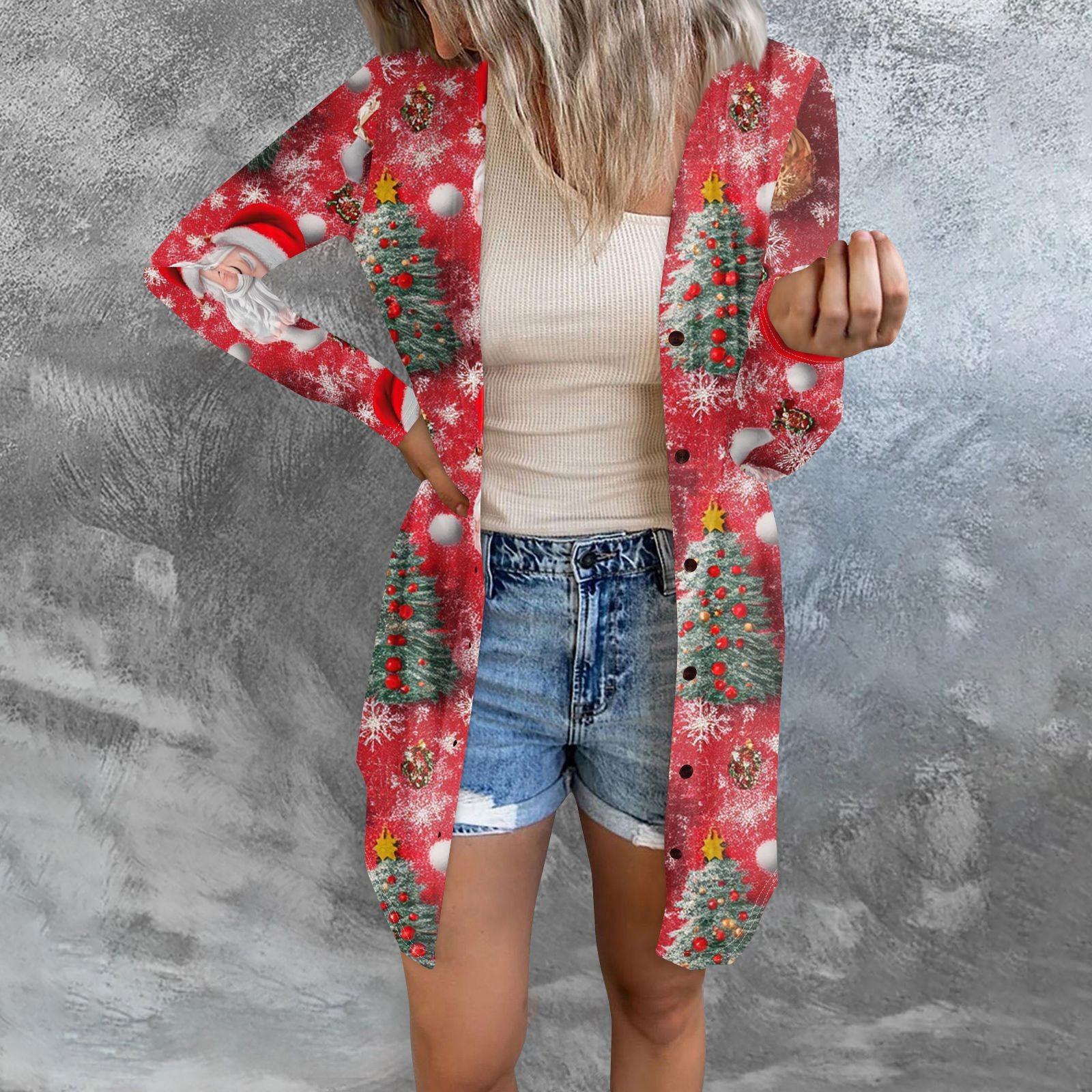 

Женская модная повседневная куртка с длинными рукавами и принтом средней длины, кардиган на пуговицах, пальто XXL розовый