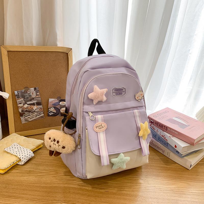 High Value, Fresh and Sweet, Candy-colored Backpack, Lightweight and Large-capacity Backpack for Junior High School Students