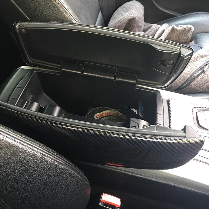 BBJT8 For BMW X5 X6 X7 E70 E71 F15 F16 G05 G06 G07 ABS Carbon fiber Car styling Center Console Lid Armrest Box Trim Protective Cover