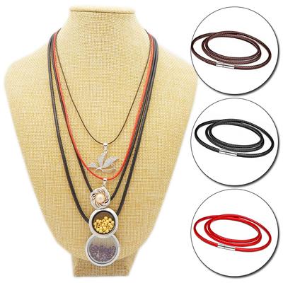 1PC Weave Chain Leather Cord Wax Rope Jewelry Making For Necklaces Rotary Clasp DIY Accessories