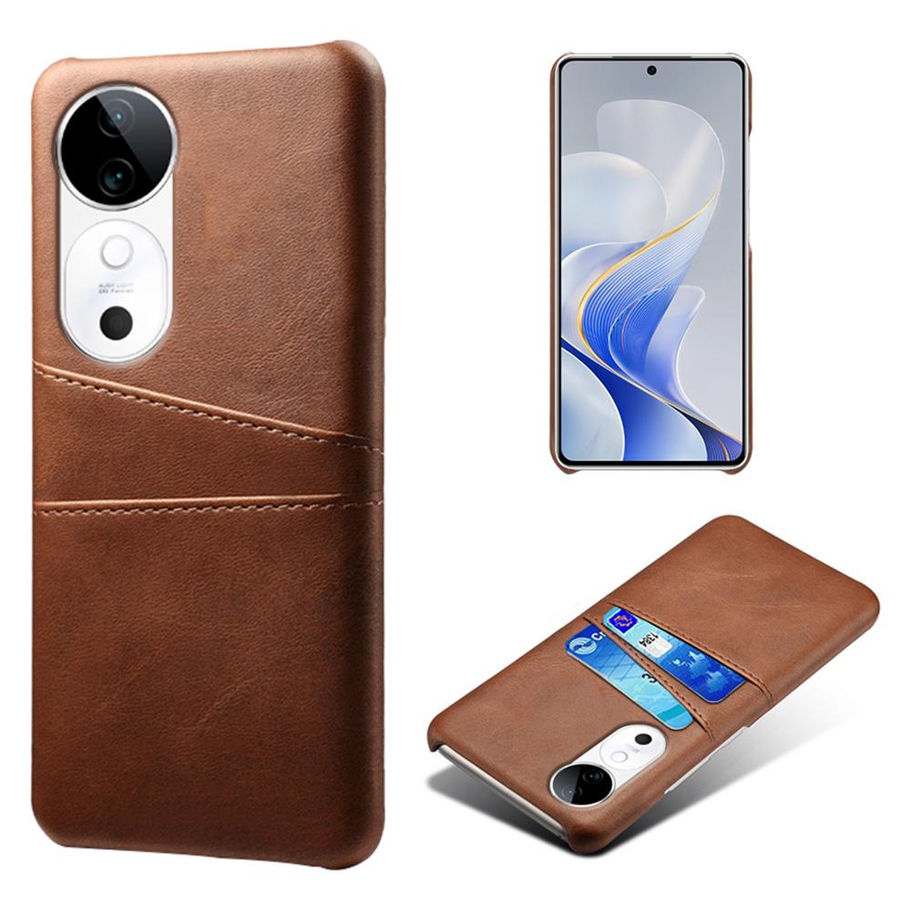For vivo S19 5G Case Dual Card Slots PU Leather+Hard PC Phone Cover