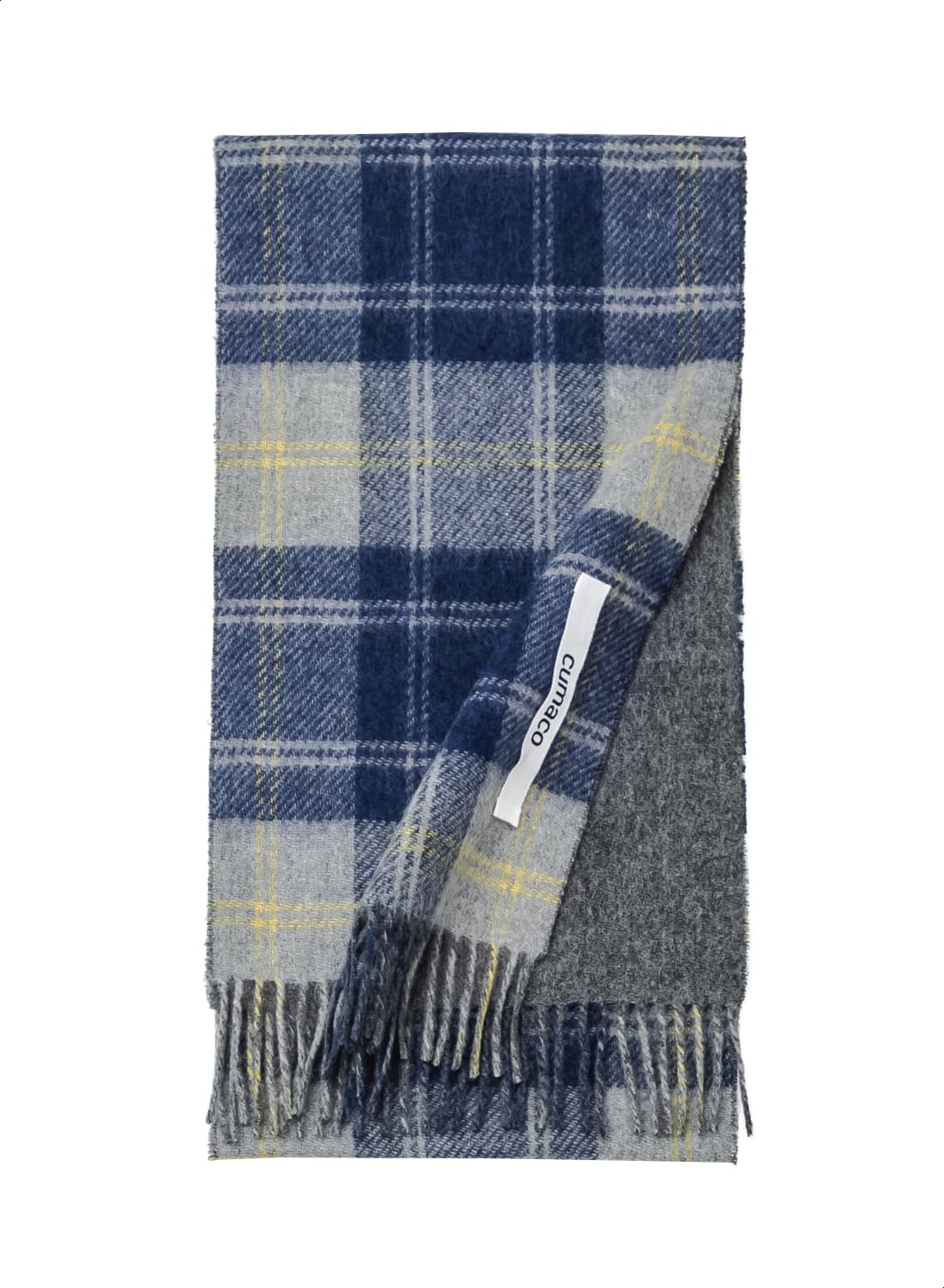 

Cashmere Mini Check Brand [cumaco] 10. Blue-Gray 100% Scarf, Pattern, Reversible, Unisex, Small, Compact, Name, Gift, Blue/Gray, C-C0011B-5015