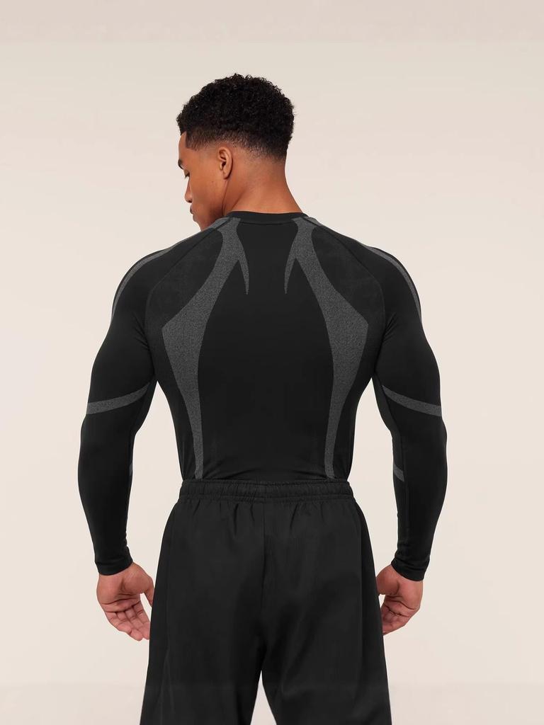 GYMSHARK Heren Storm Naadloos Lange Mouwen Sneldrogend Compressie Shirt voor Sport & Fitness