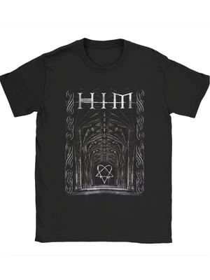 2025 Νέο Κανάλι The Heartagram Vibe Ville Valo HIM Γοτθικό Y2K T-shirt - Ελαστικό Grunge 100% T-shirt με Λογότυπο Συγκροτήματος