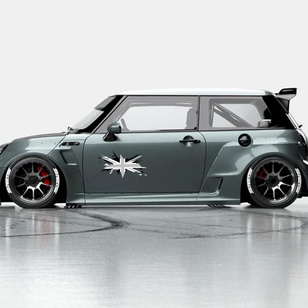 Pegatinas Calcomanías de Vinilo Bandera de Colores Union Jack Para Mini Cooper S F56 F55 F57 R55 R56 R60 F60 R61 Decoración Lateral de la Carrocería del Coche Auto Para