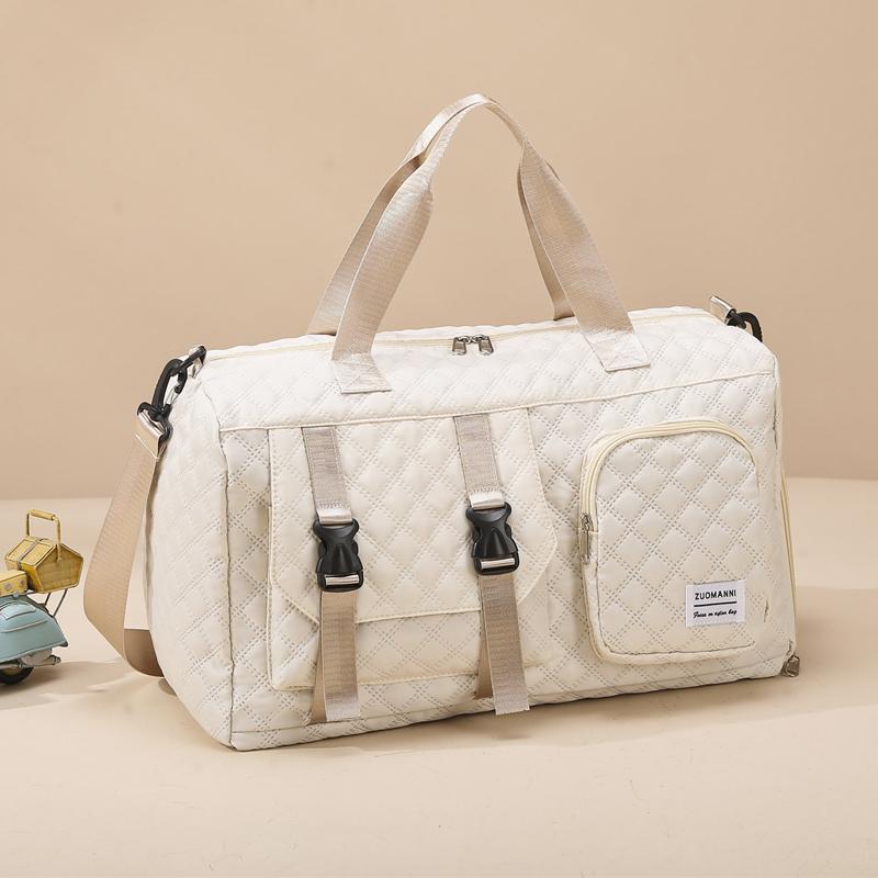 Large Capacity Argyle Travel Duffle Bag, Sports Gym Bag - Spacious & Highly Portable with Shoe Compartment for Overnight Trips