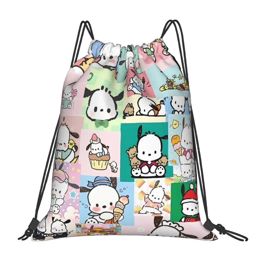 Custom P-Pochaccoes Drawstring Backpack Bags Women Men Lightweight Dog Cartoon Gym Sports Sackpack Sacks for Training