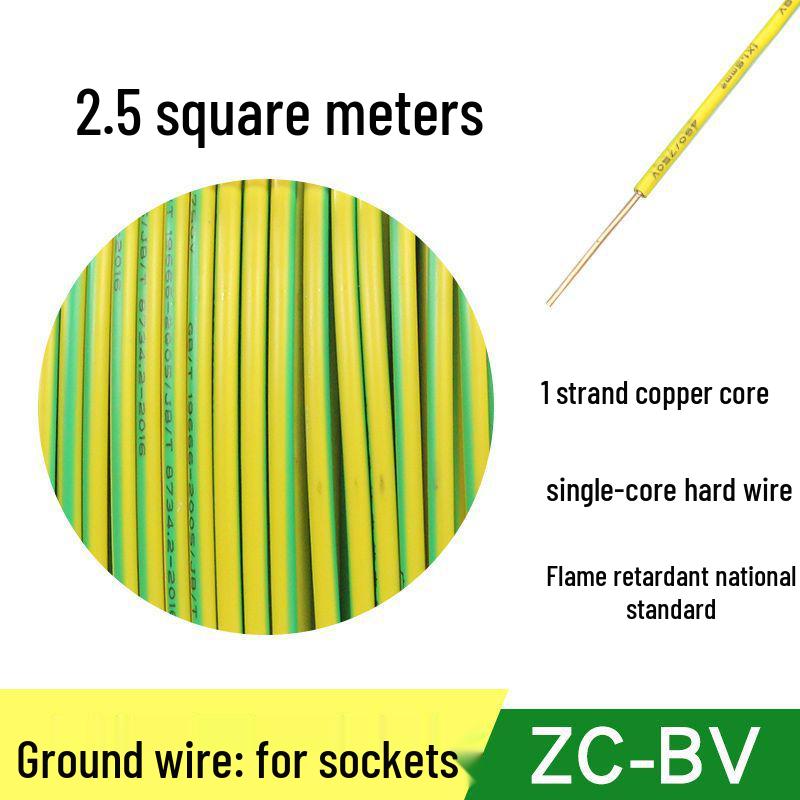 Pure Copper Single Core Electrical Wire, Flame Retardant, 0.5-2.5mm² for Home Decoration