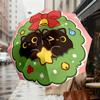 Christmas Cat Wreath Umbrella: A Festive, Auto-Opening Protection for Outdoor Adventures and Travel Gifts 050