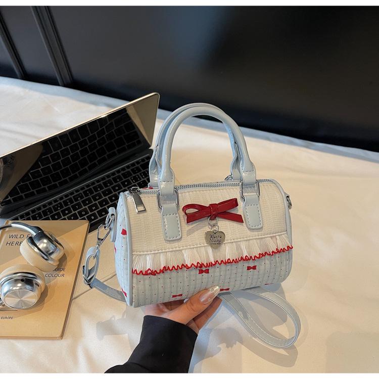 Borsa Boston con Fiocco di Alta Gamma in Stile Coreano - Borsa a Mano & Tracolla da Ragazza
