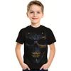 Abbigliamento per Bambini T-shirt da Ragazzo Manica Corta Stampa Teschio 3D Abbigliamento Estivo per Bambini Streetwear Creativo alla Moda Girocollo Abbigliamento per Ragazze