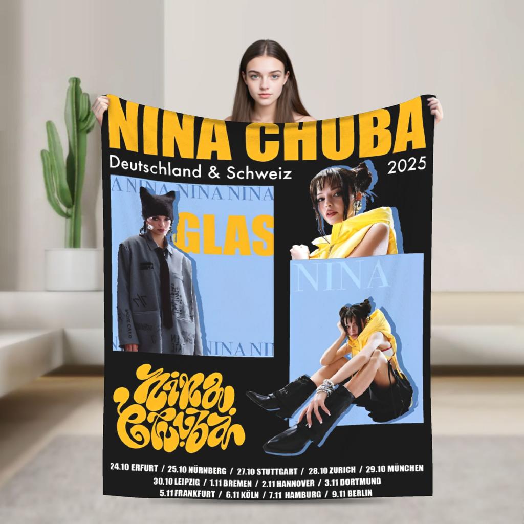 Warm Blanket Travel Office Nina Chuba 2025 Tour  Throw Blanket  Flannel Bedspread For Couch Chair Street Trend Sofa Bed Cover