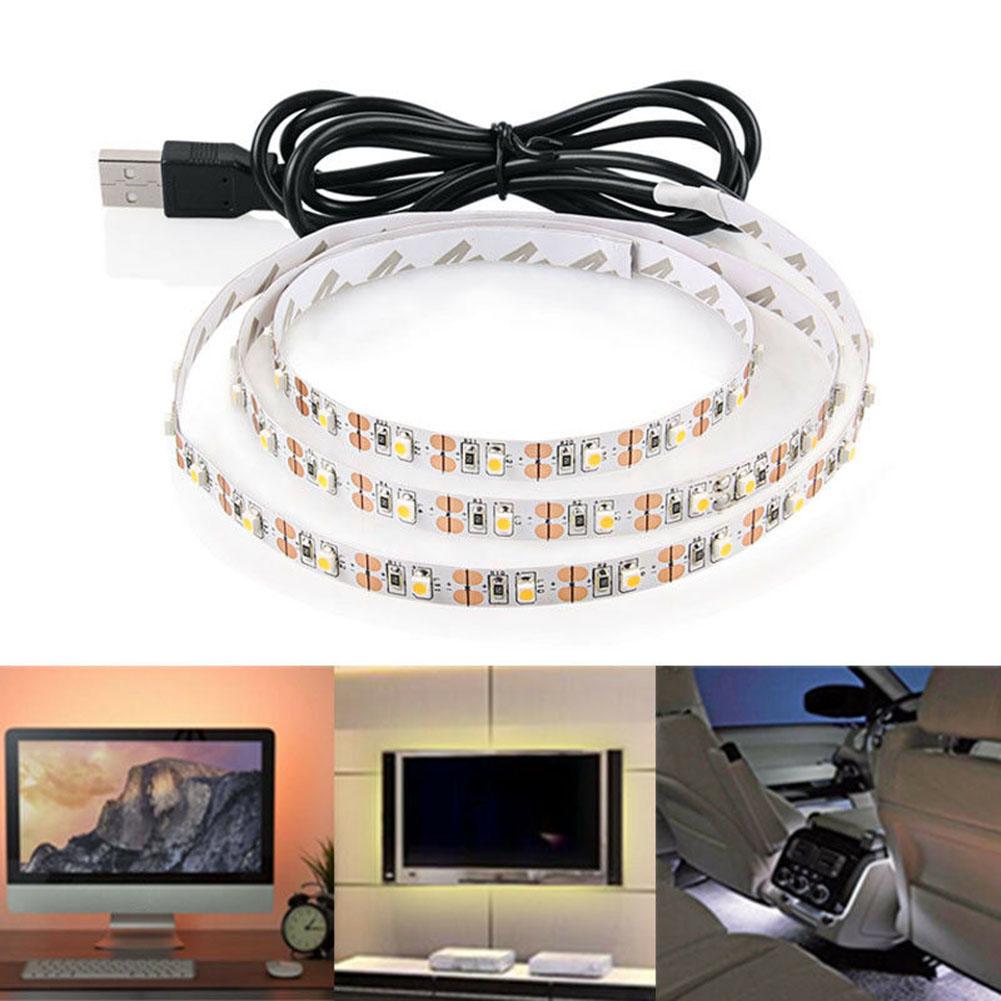 FASHION ITAT USB 3528 SMD LED 0,5/1/2/3/4/5m DC 5V Striscia per armadio TV Sfondo
