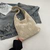 Knitted bag women's large capacity  new spring and summer hollow shoulder shopping bag lazy wind beach tote bag