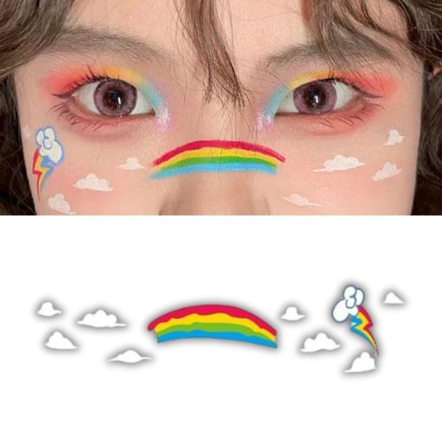 Miumi - Rainbow / Star / Heart Face Makeup Sticker LX004 - Mixed Colors