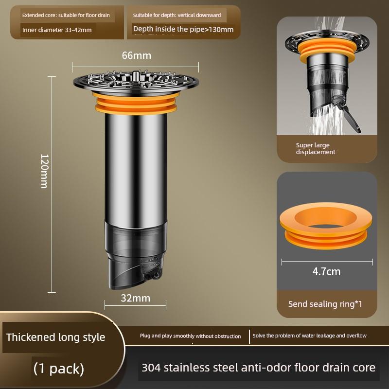 Sewer Pipe Breakage Repair, Extended Drain Core, Anti-Odor Bug Prevention, Bathroom Water Leakage, Stainless Steel Extension Pipe, Universal