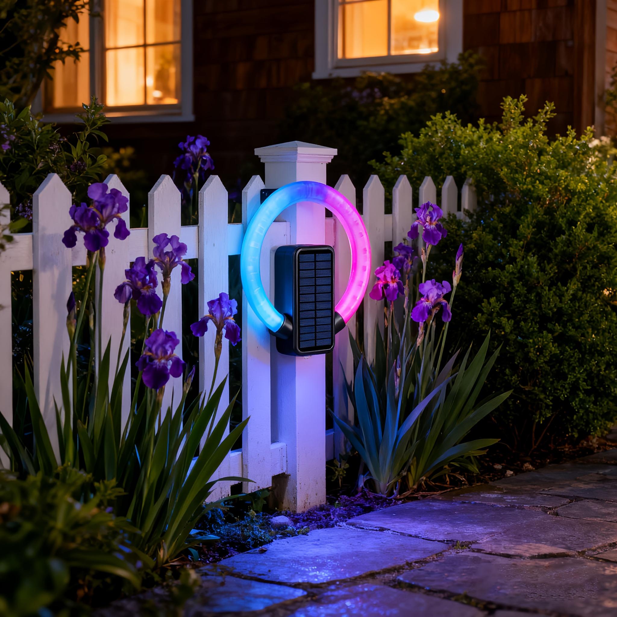 

Solar-Powered Outdoor Colored Circular Wall Light Waterproof Outdoor Garden Decorative Light for Yard Balcony Lawn Vila Sun Lamp