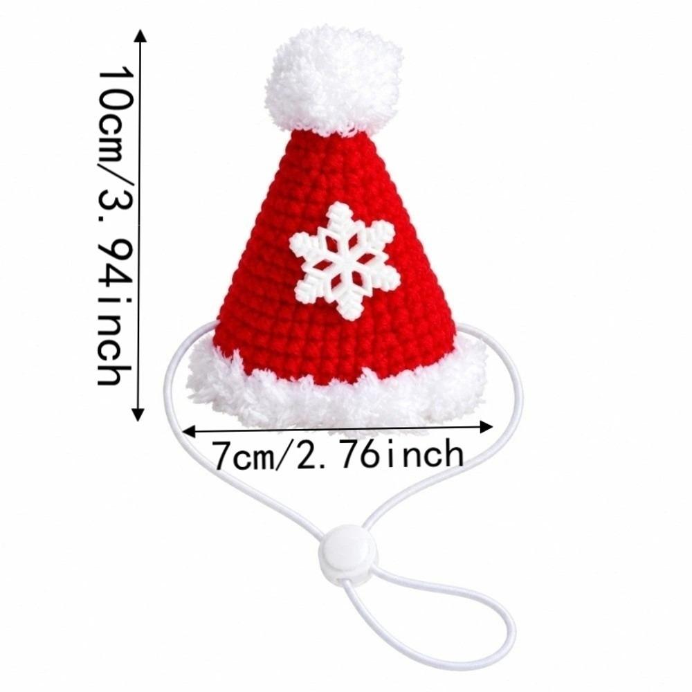 Knitted Yarn Christmas Pet Hat Soft Pompon Yarn Kitten Headwear Winter Gathering