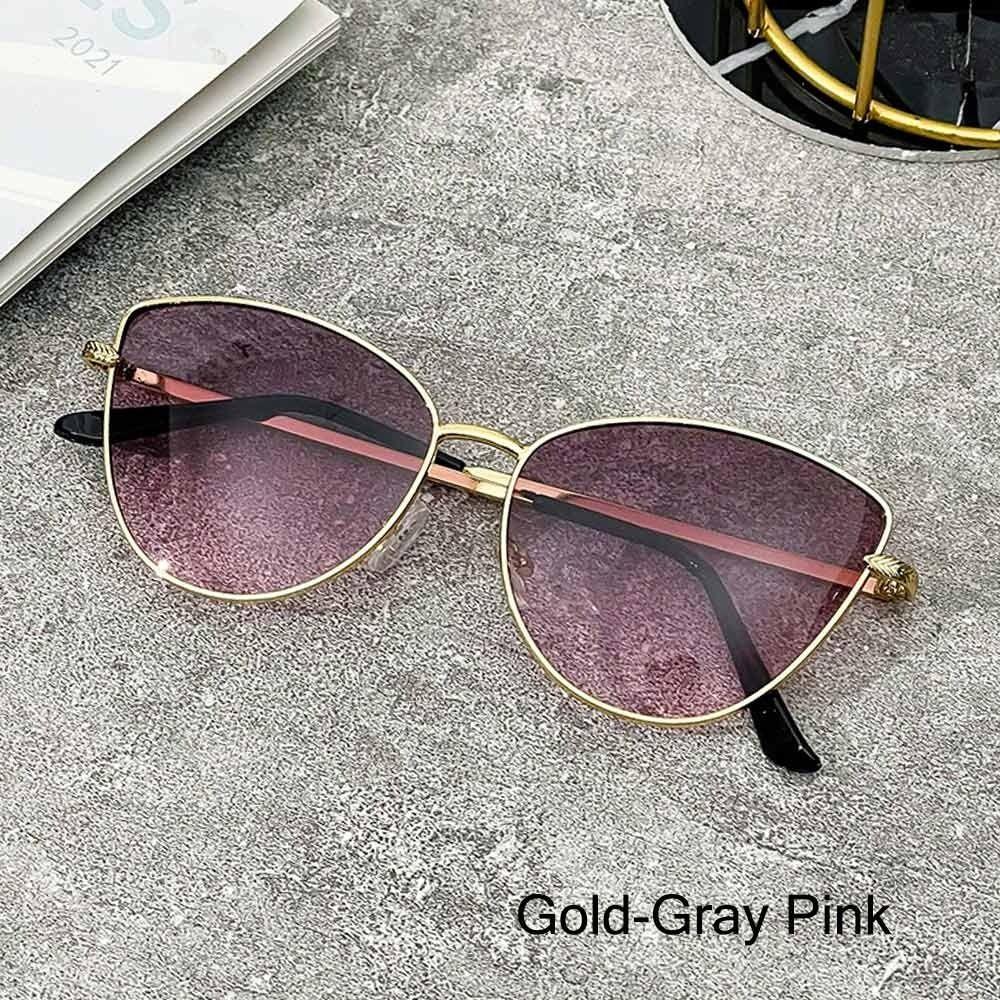 Square Frame Cat Eye Sunglasses Uv400 Protection Ocean Lenses Sun Glasses Beach Travel Streetwear Metal Frame Sun Glasses
