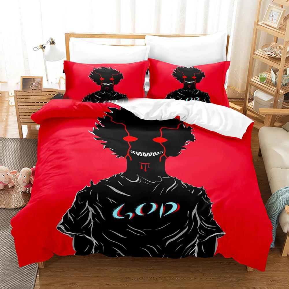 3D Printed Mob Psycho 100 Bedding Set Anime Kageyama Shigeo Duvet Cover Set Double Twin Full Queen King Adult Kids Quilt Cover