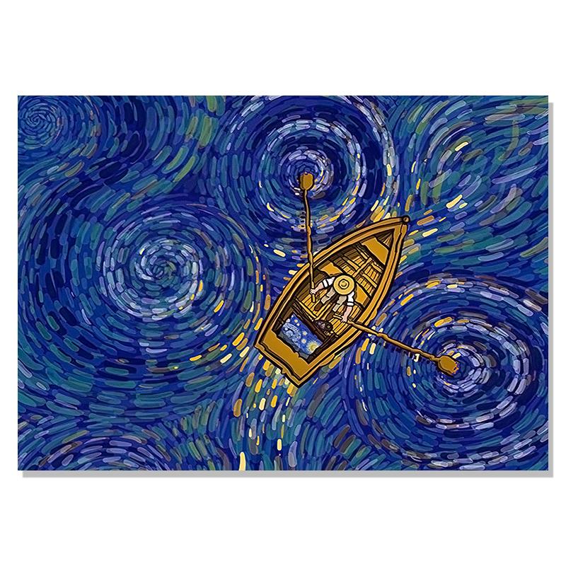Starry Night by Vincent Van Gogh Famous Artist Art Print Wall Picture Canvas Oil Painting Home Wall Decor
