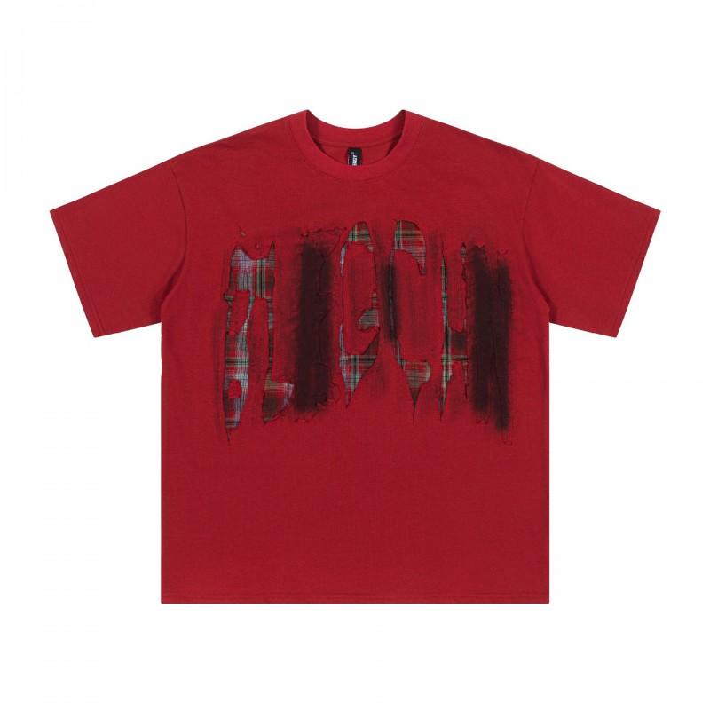 Magic Bear 2026 American Street Style Oversized T-Shirt Teen Boys Short Sleeve Round Neck Washed Distressed Cotton Tee