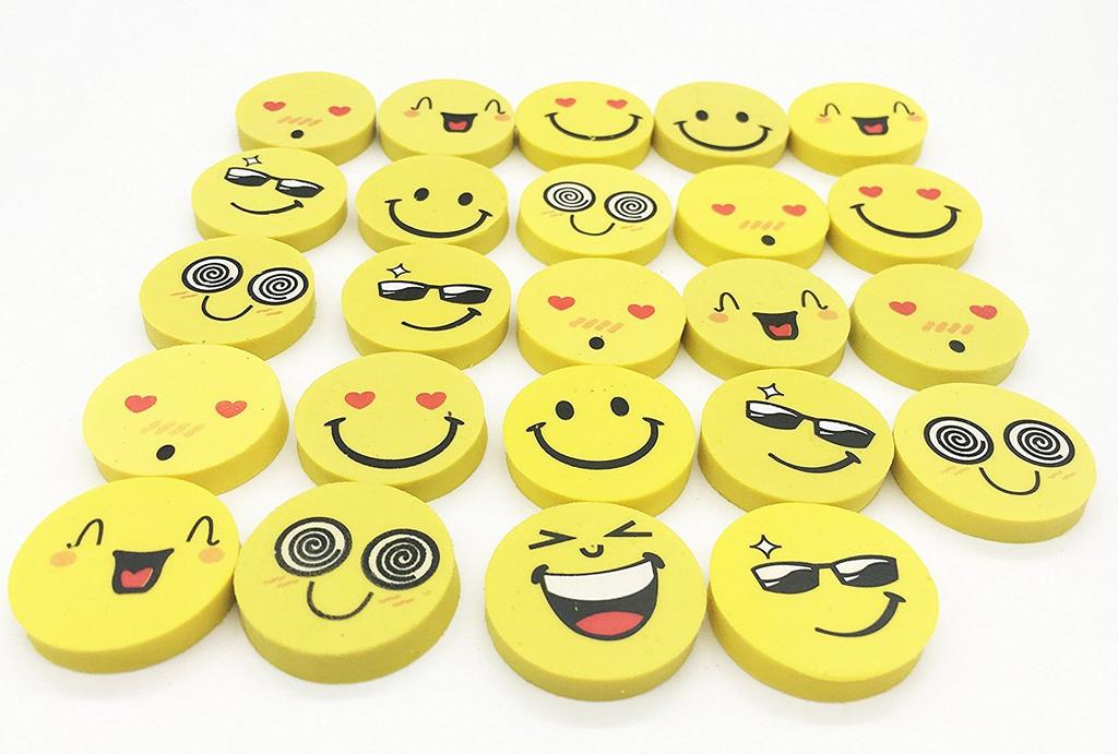 KOOTIPS Emoji and popular emojis make a great classroom prize or party gift for Erasers, 24-Piece Set. Eco-friendly kids.