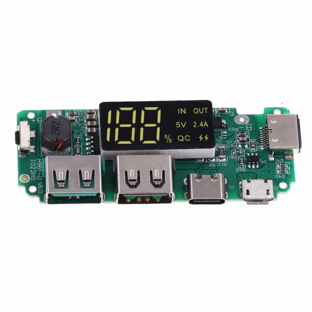 18650 Lithium Battery Charger with Dual USB Output & Digital Display (5V 2.4A, 2A, 1A)