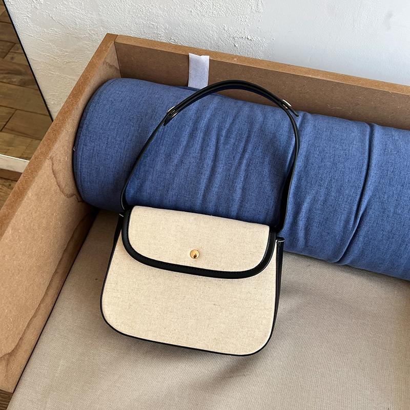 

Qualities Canvas Bag New Women s Autumn/Winter Simple Colored Buckle Shoulder Bag Casual Versatile Commuter Crossbody Bag