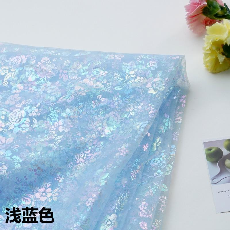 1/3/5 jardów iridescentna gradientowa drukowana tkanina siatkowa na ręcznie robione DIY szycie odzieży spodni spódnic akcesoria dekoracyjne wykończenia kokardek