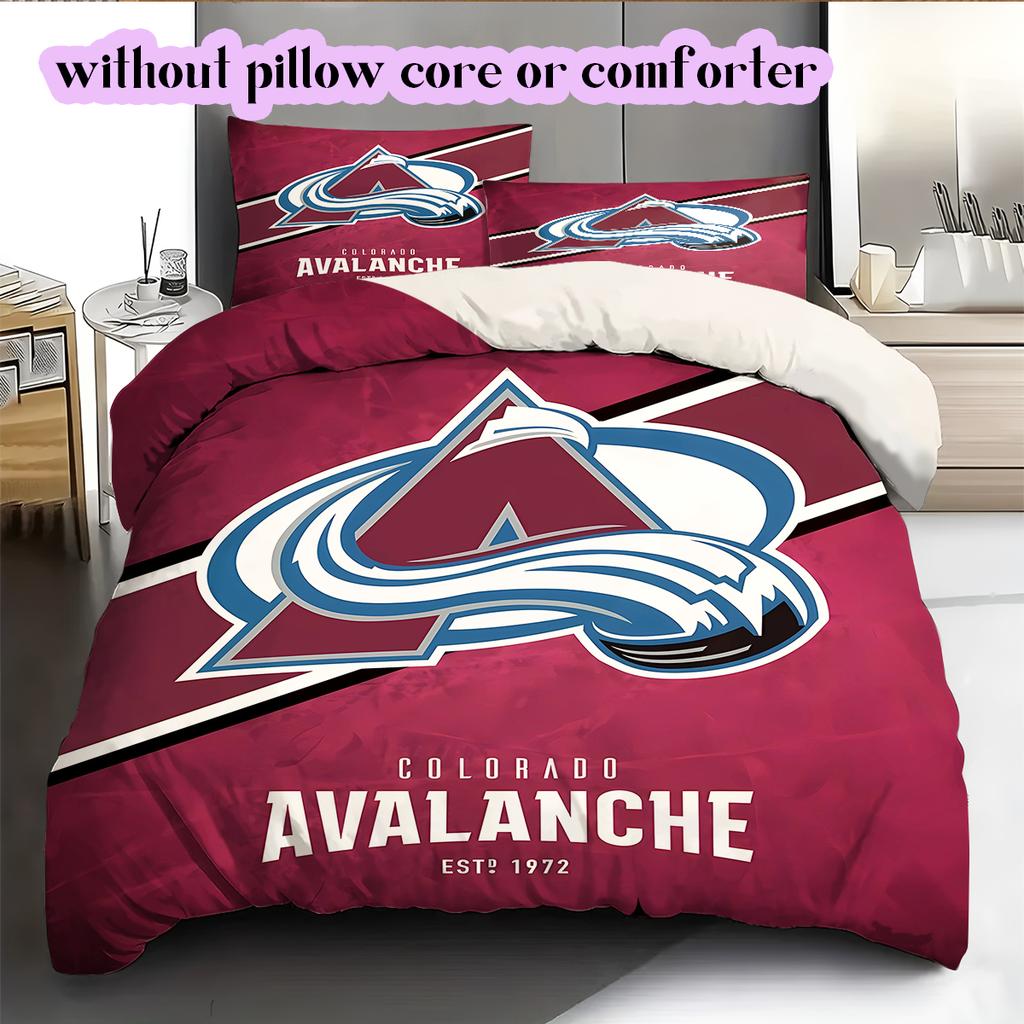 Set Copripiumino Trapuntato con Motivo Logo Hockey su Ghiaccio Federa Decorazione per la Casa Regalo di Compleanno (1* copripiumino + 2* federe, senza imbottitura)