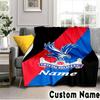 Custom Name Crystal Palace Crest Throws Blanket Flannel Blankets for Couch Bed Gifts for Men Women Picnic blanket Christmas fan gifts