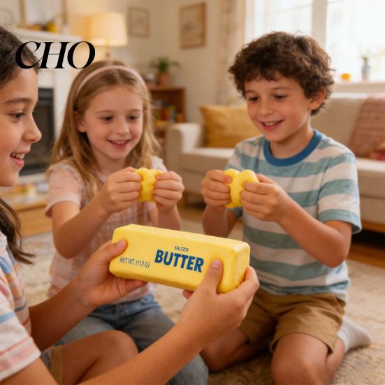 Office Stress Relief Butter Stick Slow-Rising Squeeze Toy Soft PU Fidget Realistic Student Reliever Portable Decompression Gadget for Kids Adults Hand