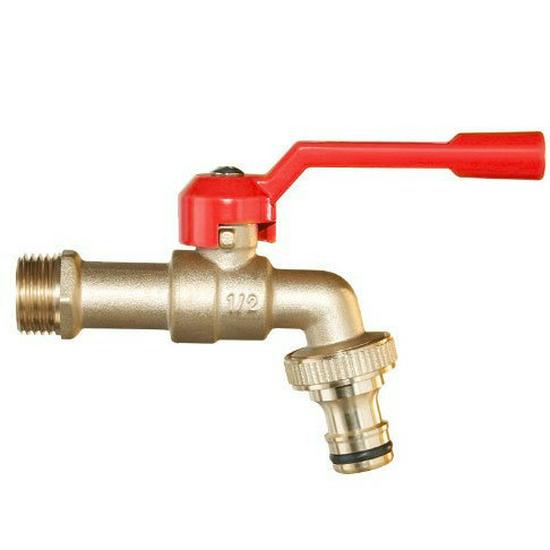 Outdoor Brass Double-Spout Garden Faucet for Balcony or Mop Sink