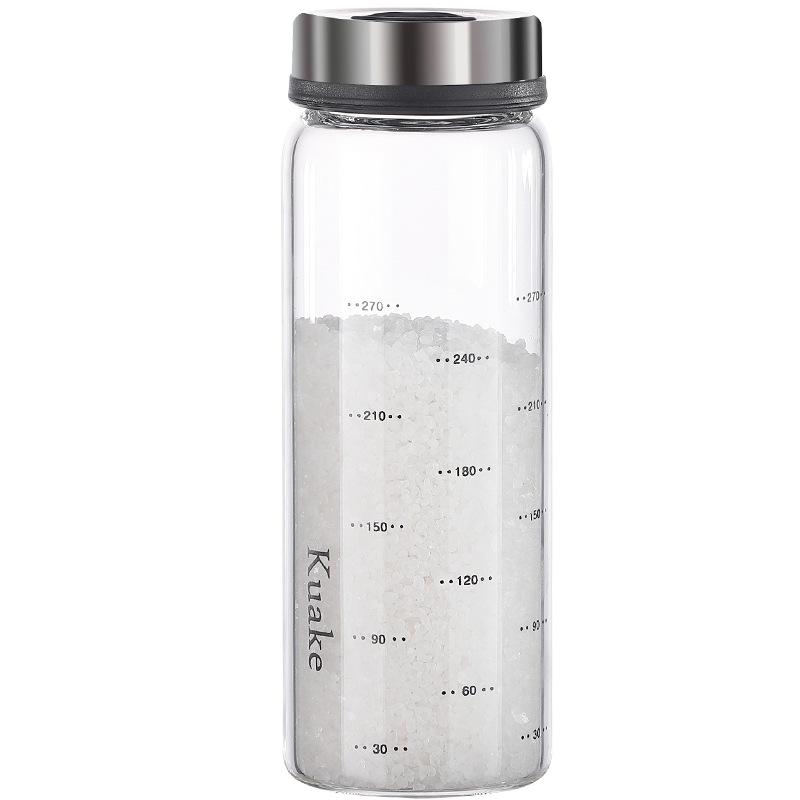 Holaroom High Borosilicate Glass Seasoning Can Salt Sesame Solid Condiment Seal Bottle Pepper Spice Shaker With Rotary ZM919
