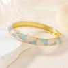 Guochao Women's Enamel Geometric Triangle Bracelet - Retro Color Block Jewelry for Best Friends and Couples