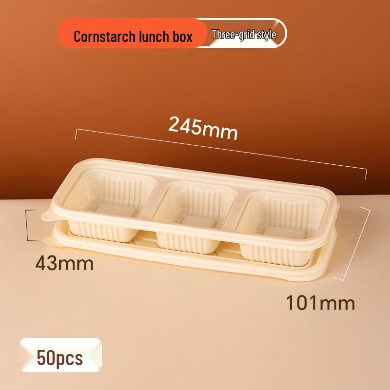 

Disposable Corn Starch Lunch Boxes with Lids, 20 Sets