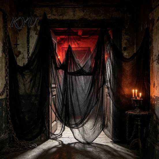 Gruseliges Gaze-Gewebe Halloween Grobmaschiges Gewebe, Polyester Baumwolle Dekoration für Spukhaus Unheimliche Atmosphäre, Gruselige DIY-Szenendekoration, Gruselige Party