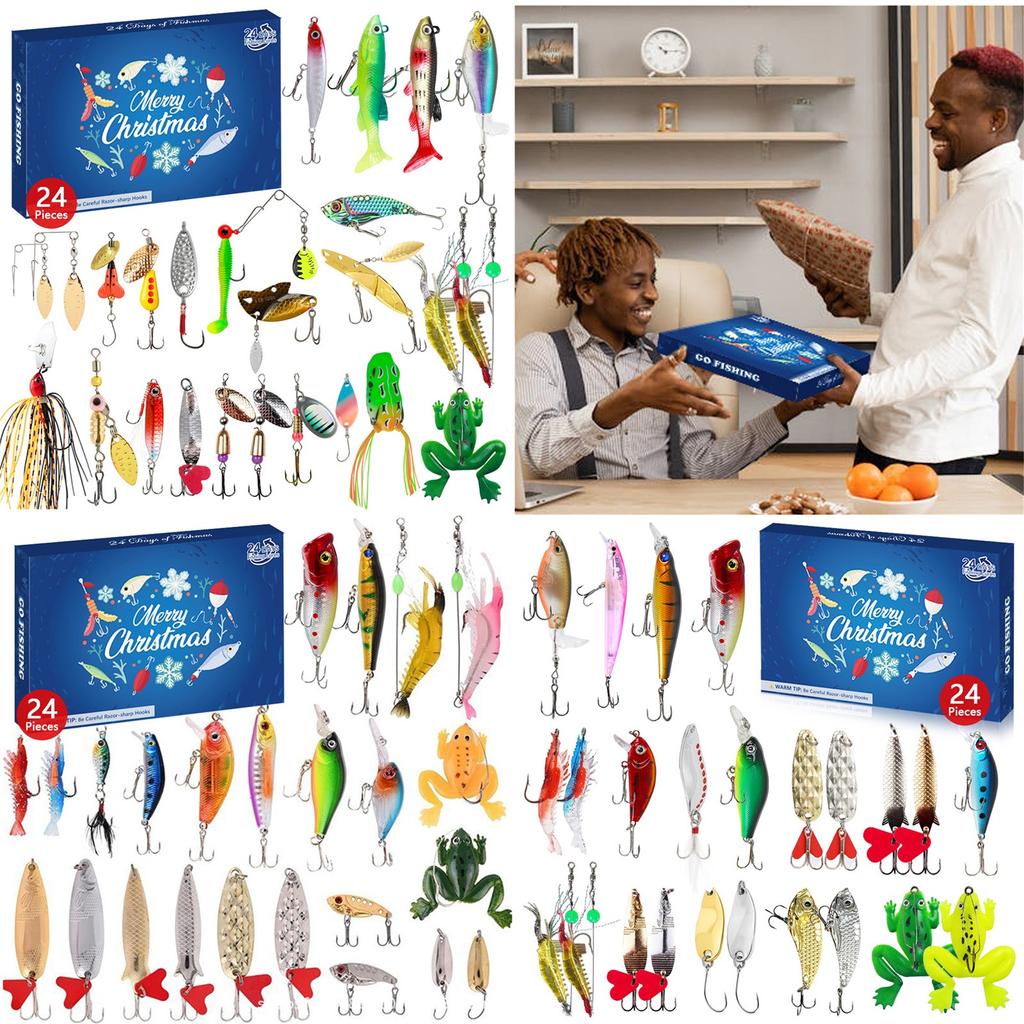 Advent Calendar Fishing Christmas Countdown, Fishing Tackle Advent Calendar For FishAdult Men Teen Boys,  Xmas Surprise Gift