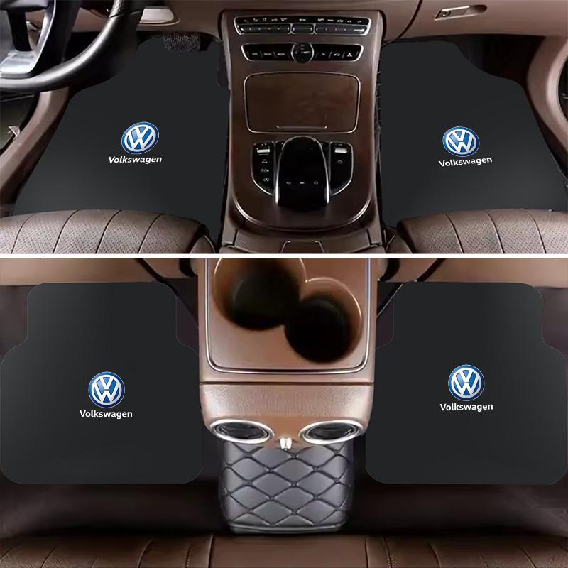 O3Car Floor Mat Auto Front and Rear Carpet Foot Mats with Rubber Backing For Volkswagen Tiguan Golf Passat Polo Touareg Magotan