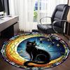 1pc Stained Glass Cat Office Round Area Rug,  Mat Suitable For Office, Under Office Chairs Bedroom Living Room Home Decor, Room Deco