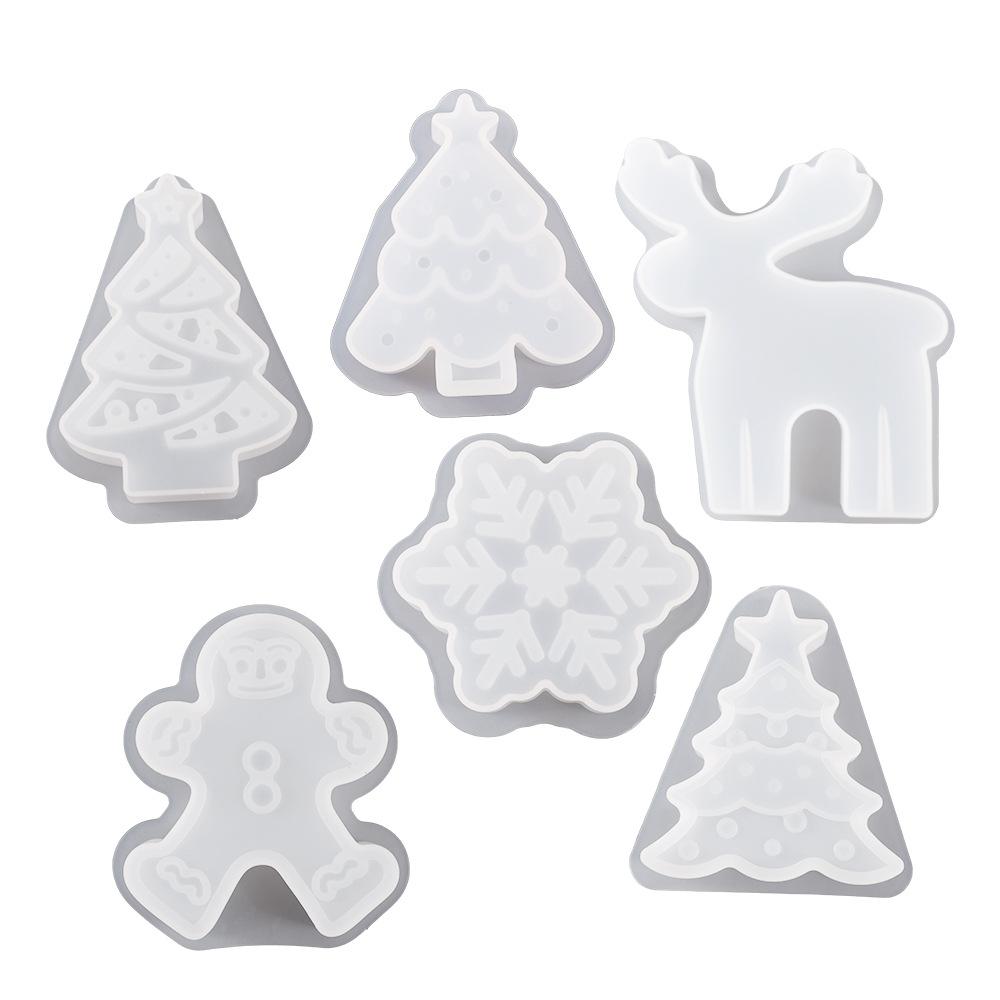 Christmas Tree Snowflake Silicone Candle Mold DIY Xmas Ornaments Making Soap Plaster Resin Casting Molds Home Decor Craft Gifts