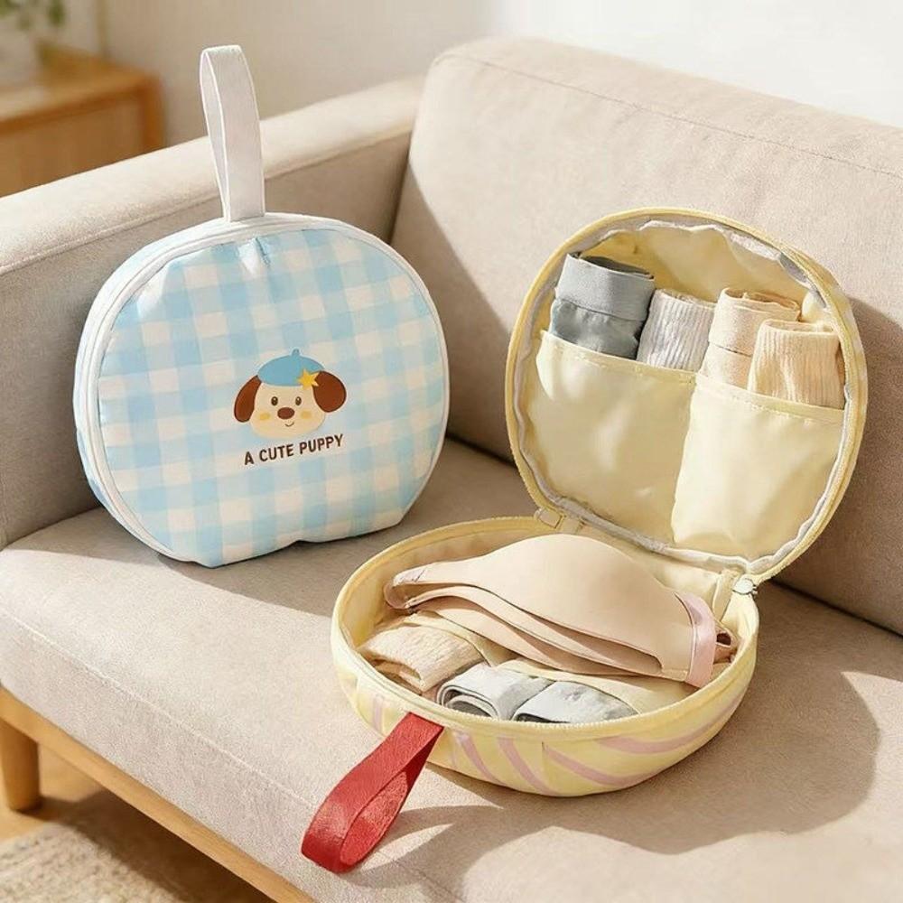 Large Capacity Underwear Storage Bag Folding with Zipper Lingerie Pouch Cartoon Breathable Underwear Organizer Business Trip