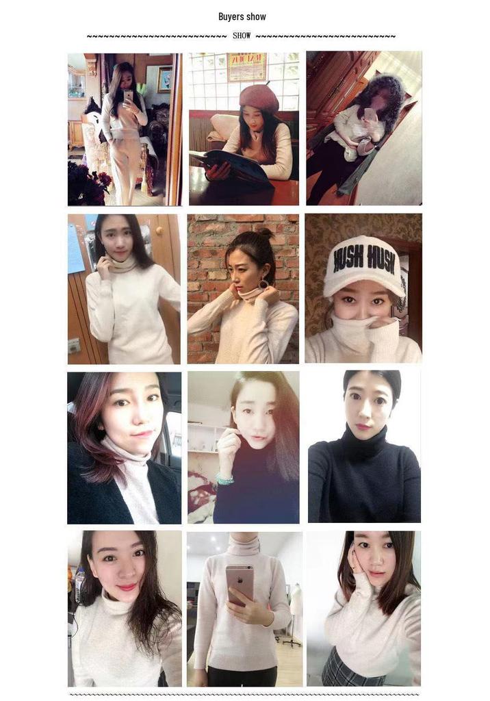 Dalang Knitwear Women's Slim Fit Turtleneck Sweater - Long Sleeve Solid Color Base Layer for Autumn/Winter