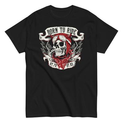 Biker T-Shirt Motorrad Motorrad Schädel Bike Born To Ride Unisex T-Shirt